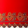 Floral Embroidered Border Polyester Fabric - Multi Color Floral Border, 56" Width (1 Yard)