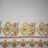 Floral Embroidered Border Polyester Fabric - Multi Color Floral Border, 56" Width (1 Yard)
