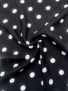 Printed Rayon Challis White Polka Dots Black