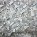 3D Butterfly Embroidered Satin Lace Fabric - 100% Polyester, 4-Way Mechanical Stretch, Mesh Backing, 60" Mesh Width, 54/56" Butterfly Width (1 Yard)