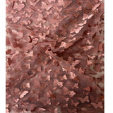 3D Butterfly Embroidered Satin Lace Fabric - 100% Polyester, 4-Way Mechanical Stretch, Mesh Backing, 60" Mesh Width, 54/56" Butterfly Width (1 Yard)