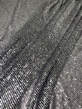 Stretch Sequin Mesh Silver on Black