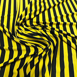 Polyester Spandex Bee Stripes Fabric 4-Way Stretch Black Yellow 60"