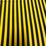 Polyester Spandex Bee Stripes Fabric 4-Way Stretch Black Yellow 60"