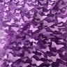 3D Butterfly Embroidered Satin Lace Fabric - 100% Polyester, 4-Way Mechanical Stretch, Mesh Backing, 60" Mesh Width, 54/56" Butterfly Width (1 Yard)