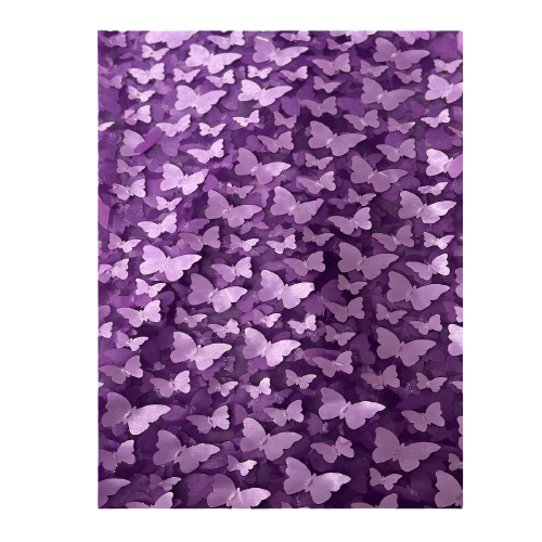 3D Butterfly Embroidered Satin Lace Fabric - 100% Polyester, 4-Way Mechanical Stretch, Mesh Backing, 60" Mesh Width, 54/56" Butterfly Width (1 Yard)