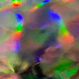 Hologram Polyester Spandex Fabric 60" Silver