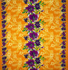 Triple Lily Border With Tropical Flowers And Leaves Rayon Fabric - Teal/Fuchsia, Green/Blue, Rust/Orange, Purple/Red, Yellow/Purple, Orange/Blue, 36" X 45" (1 Yard)
