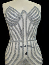 Silver Rhinestone Bodice Applique