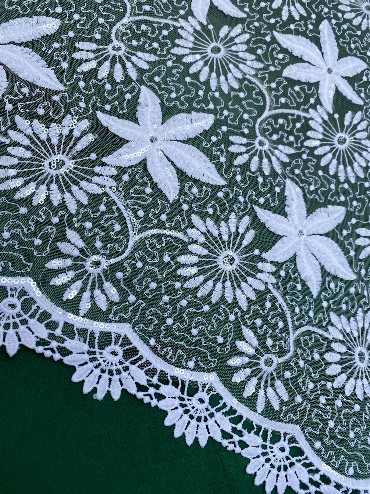 Bridal White Dainty Lace on Mesh