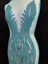 Turquoise Rhinestone Bodice Applique
