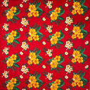 Rayon Fabric Hibiscus Plumeria Tropical Leaves Clusters