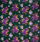 Rayon Fabric Hibiscus Plumeria Tropical Leaves Clusters