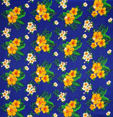 Rayon Fabric Hibiscus Plumeria Tropical Leaves Clusters