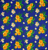 Hibiscus Plumeria Tropical Leaves Clusters 100 Percent Rayon Fabric - Red, Hunter Green, Royal, Navy Tropical Floral Print, 36" X 45" (1 Yard)