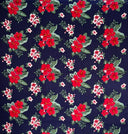 Rayon Fabric Hibiscus Plumeria Tropical Leaves Clusters