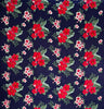 Rayon Fabric Hibiscus Plumeria Tropical Leaves Clusters