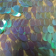 Polyester Sequin Mesh Fabric Dangling Oval Holographic 50"
