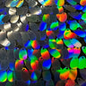 Polyester Sequin Mesh Fabric Dangling Oval Holographic 50"