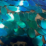 Polyester Sequin Mesh Fabric Dangling Oval Holographic 50"