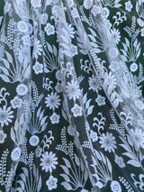White Floral Embroidered Lace