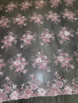 3D Floral Embroidered Beaded Tulle Lace