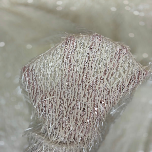 Stretch Sequins Fabric French Fringe