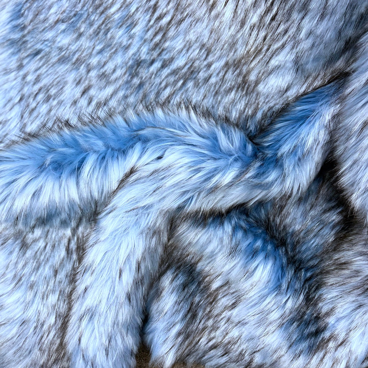 Husky Print Long Pile Shaggy Faux Fur Fabric - 50 Percent Acrylic 50 Percent Polyester Fabric, Husky Print, 60" Width, 2" Pile Length (1 Yard)
