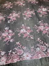 3D Floral Embroidered Beaded Tulle Lace
