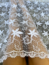 Bridal White Dainty Lace on Mesh