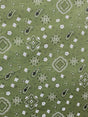 Paisley Bandanna Olive Poly Cotton Fabric - Olive Paisley Bandanna Print, 59/60" Width (1 Yard)