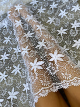 Bridal White Dainty Lace on Mesh