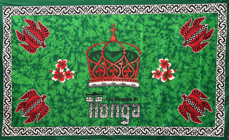 Polyester Sarong Kingdom of Tonga Crown Turtle Plumeria
