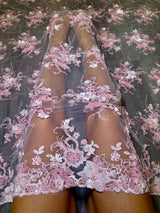 3D Floral Embroidered Beaded Tulle Lace