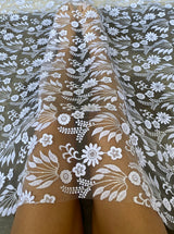 White Floral Embroidered Lace