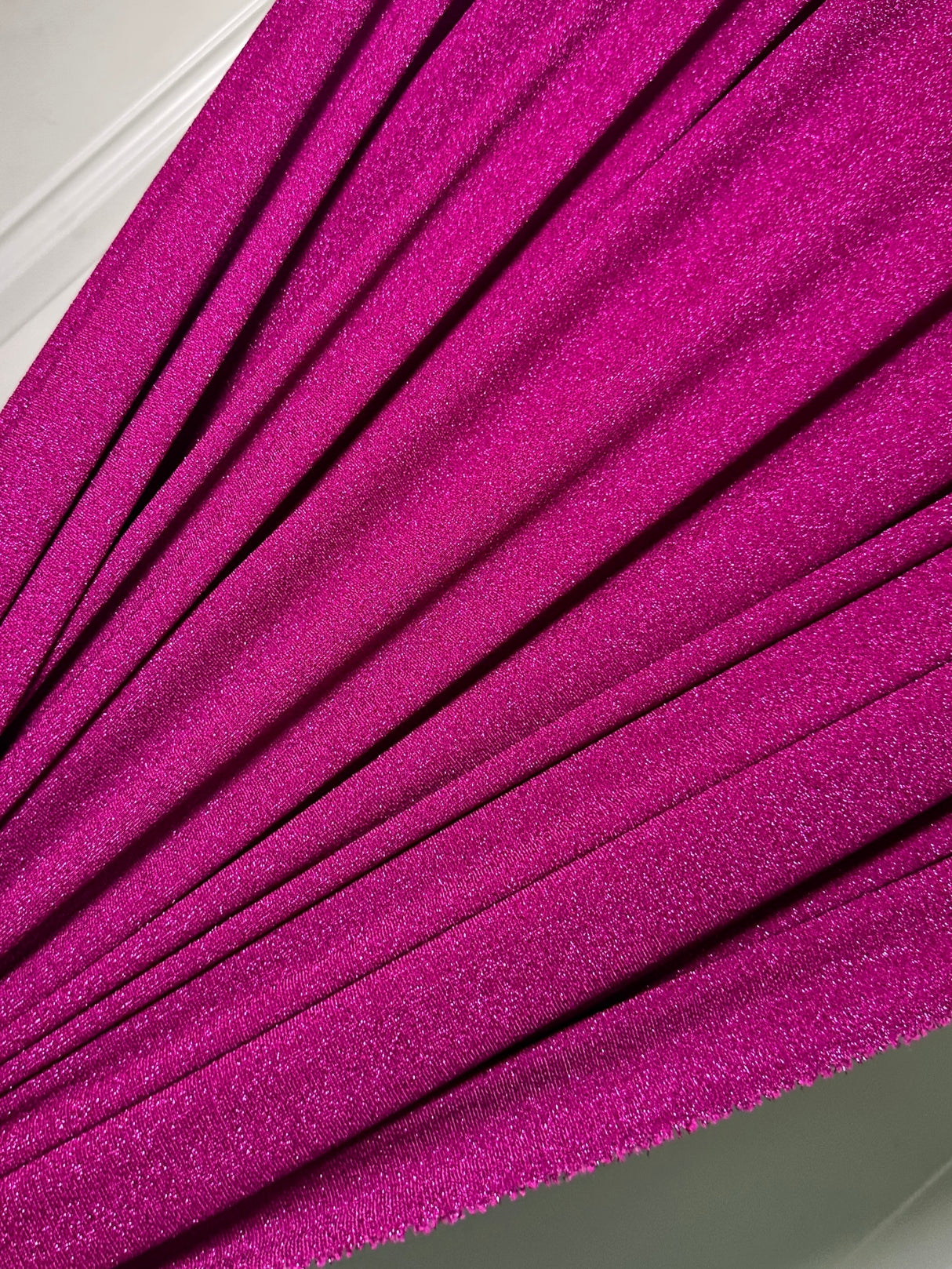 Magenta Stretch Metallic Lurex Knit