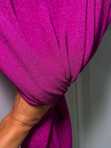 Magenta Stretch Metallic Lurex Knit