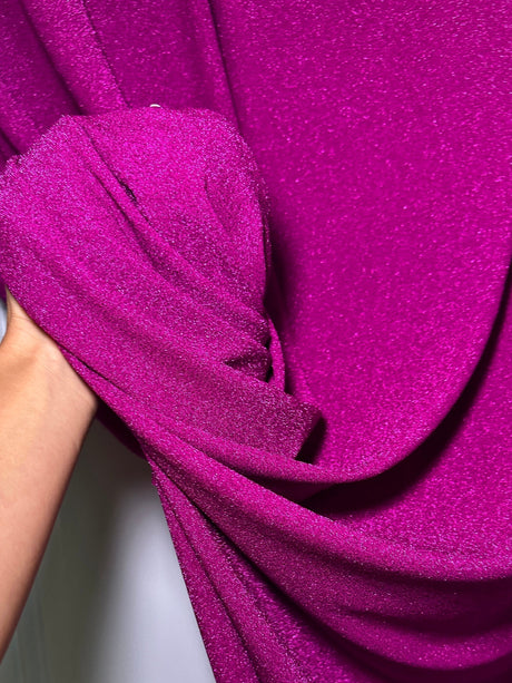 Magenta Stretch Metallic Lurex Knit