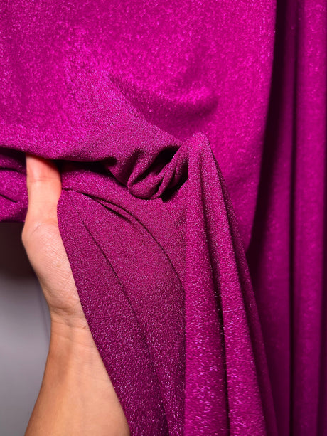 Magenta Stretch Metallic Lurex Knit