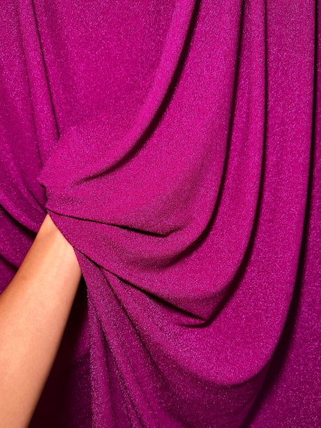 Magenta Stretch Metallic Lurex Knit