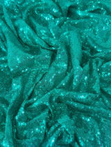Stretch Sequin on Mesh Mint Green