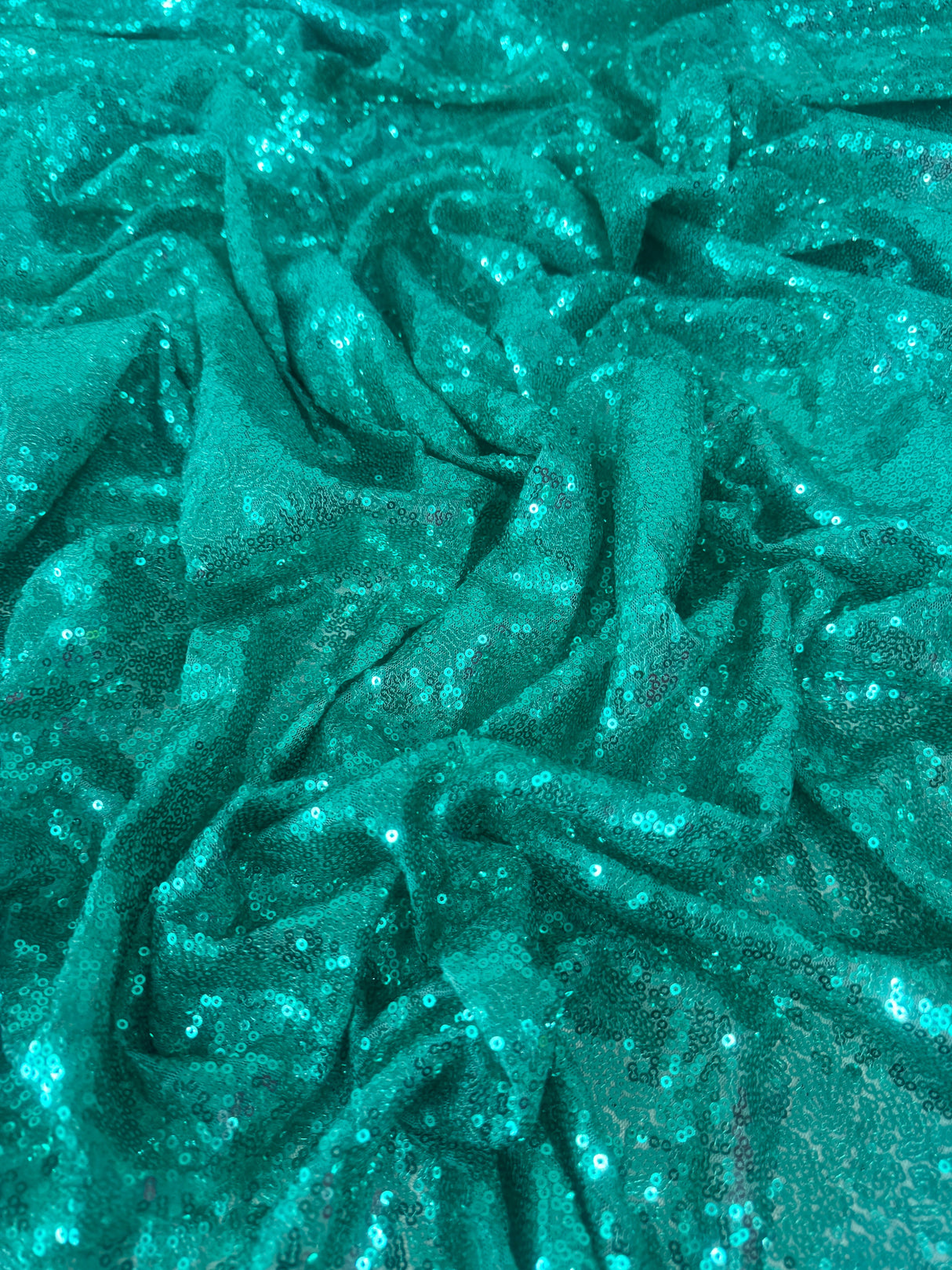 Stretch Sequin on Mesh Mint Green