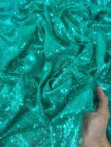 Stretch Sequin on Mesh Mint Green