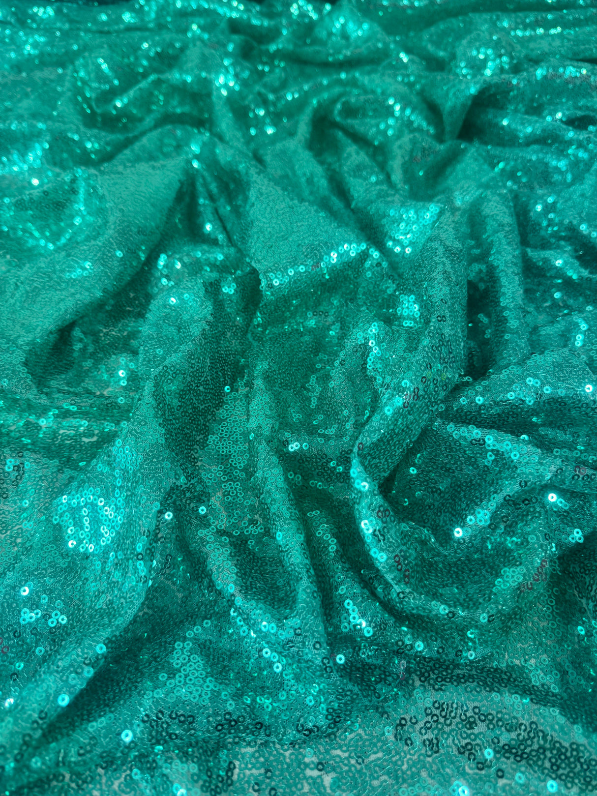 Stretch Sequin on Mesh Mint Green