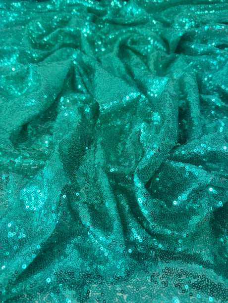 Stretch Sequin on Mesh Mint Green