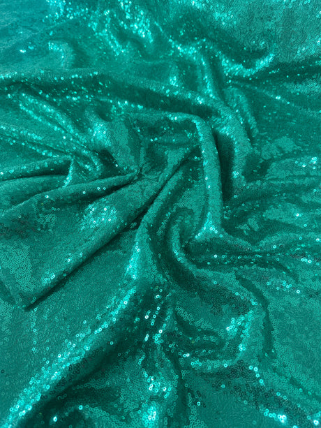 Stretch Sequin on Mesh Mint Green