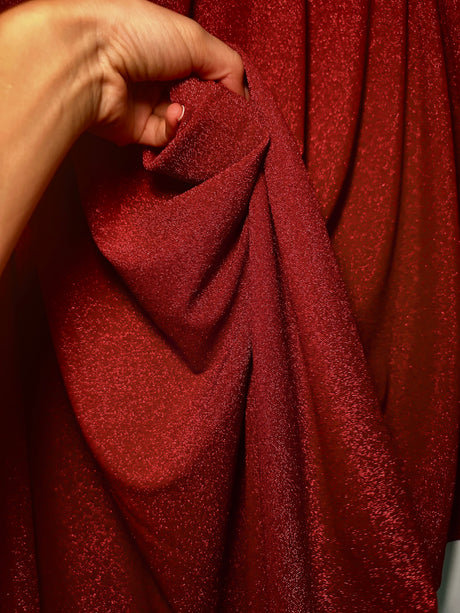 Stretch Metallic Lurex Knit Burgundy