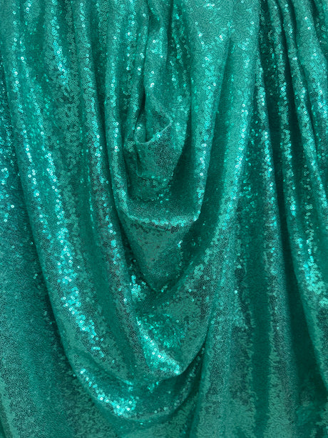 Stretch Sequin on Mesh Mint Green