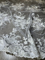 3D Floral Embroidered Beaded Tulle Lace