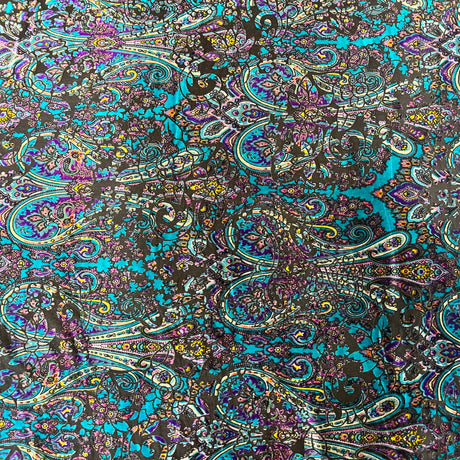 Sur Multicolor Burnout Stretch Velvet Fabric - Multicolor Burnout, 60" Width, 4-Way Stretch, 250 GSM (1 Yard)